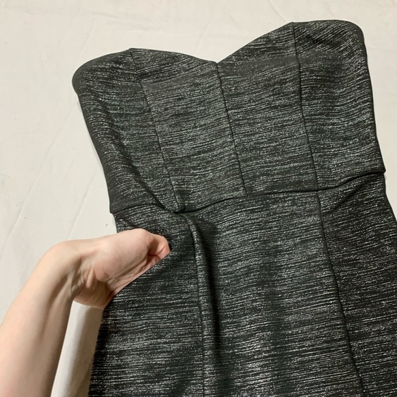 Strapless Black & Grey Bodycon Dress - Picture 3 of 5